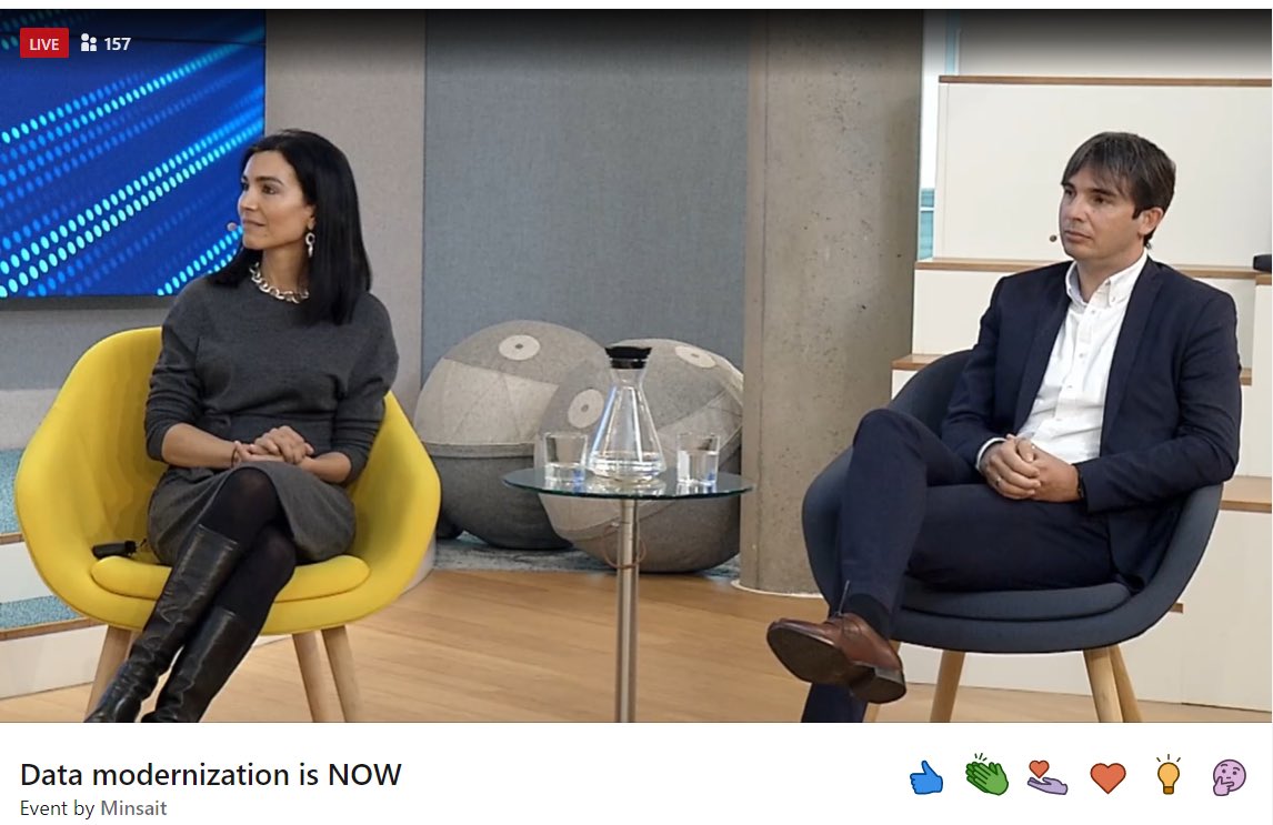 minsaitbyindra's tweet image. 🔴 Estamos en directo. Conéctate a #DataModernizationisNOW y descubre de la mano de #Minsait y
@MS_Empresas cómo convertir tus datos en un asset para tu negocio 👉bit.ly/3Je1otj