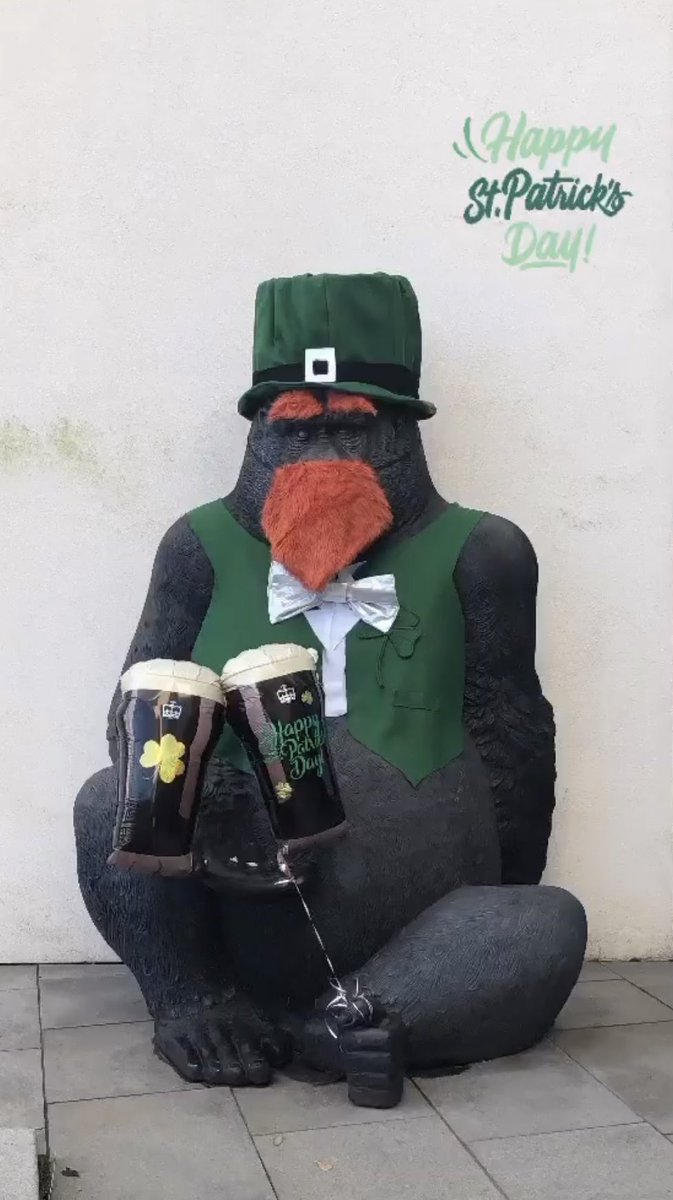 Happy StPatricks Day! #StPaddysDay  

Meet our very festive gorilla at the front of HQ… he’s pretty cool - don’t you think?
