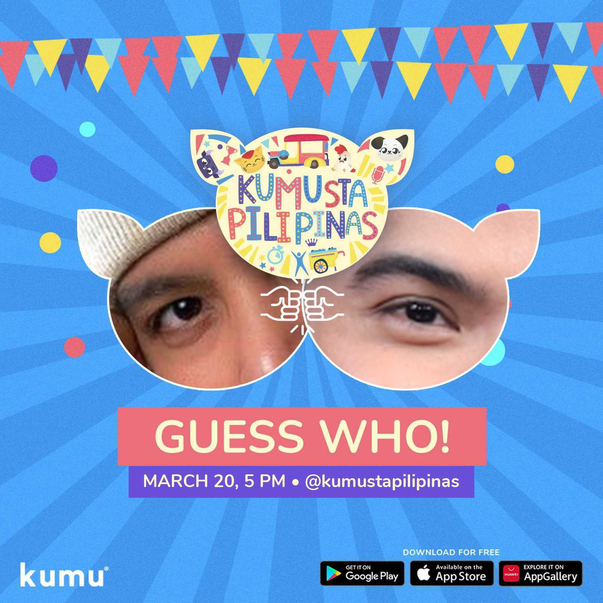 kumuPH's tweet photo. This is it! Wish come true fam at ito pa lang ang simula! 

Sino kaya itong dalawa na mata pa lang kikiligin ka na?! Ang mga Kuys nina Zach at Seham LIVE on Kumusta Pilipinas stage this Sunday, 5pm. 

Comment down below! 

https://t.co/zkehzfBslu https://t.co/IPlGAd30C4