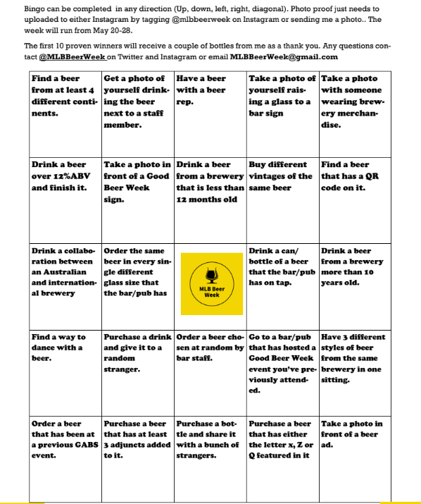 MLBBeerWeek's tweet photo. Version 1.0 of #MLBBeerWeek Bingo is here. PDF version is accessible here. https://t.co/CHGGf5ugxR https://t.co/b8zpKgQ7mo