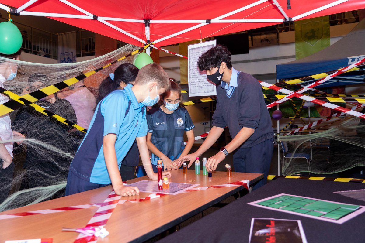 BSAKAbuDhabi's tweet photo. Unbelievable to see the Secondary Auditorium transformed into #BSAKMaths Escape Rooms and to hear screams of joy (and fear!) as the 6 House Teams battled it out in an intense race to escape first, working their way through puzzles, code breakers, riddles and hidden messages! https://t.co/usYyyI2Eri
