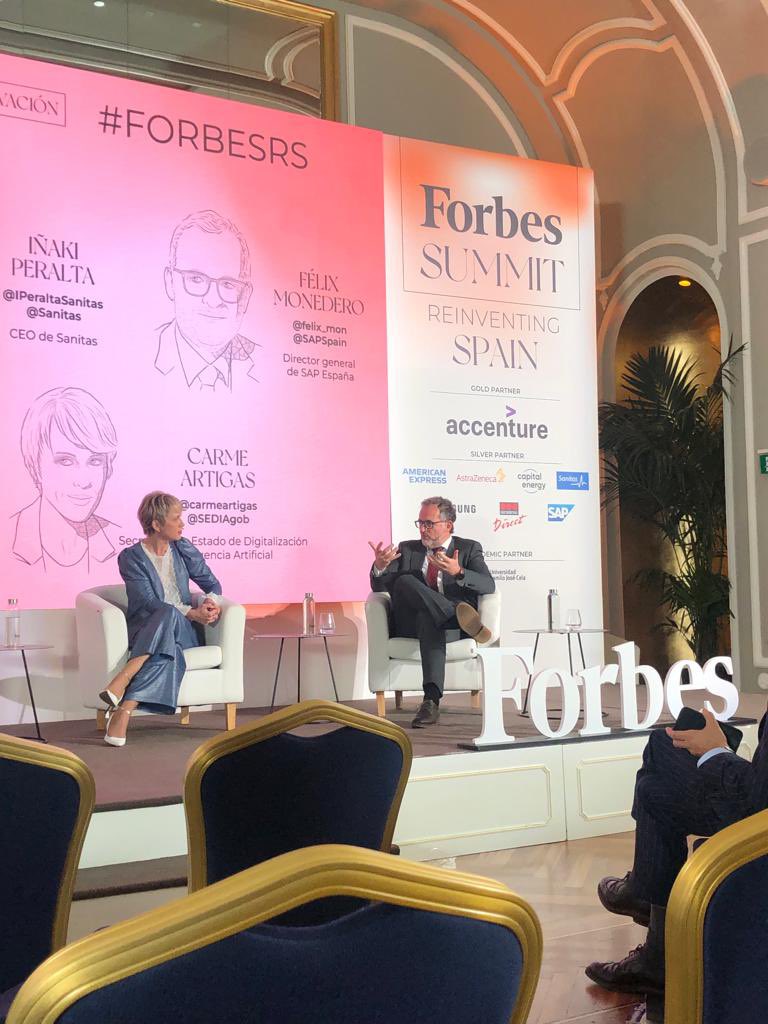 telecoming's tweet photo. “Las grandes empresas tienen que dejar de ser verticales para convertirse en ecosistemas que arrastren y que impulsen a las pymes” @carmeartigas @felix_mon @SAPSpain #FORBESRS #ForbesSummit #ReinventingSpain https://t.co/c2T4up2ykm