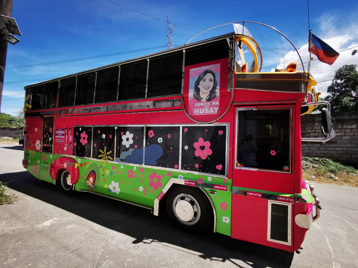 this_is_jawsh's tweet photo. Looking forward to attending the Pasig sortie this Sunday!!! We'll be going in this double-decker bus my dad designed and made 🧡💗💚 Sana makita ni VP @lenirobredo at masakyan niya🥺 https://t.co/CzLpXcvT4e