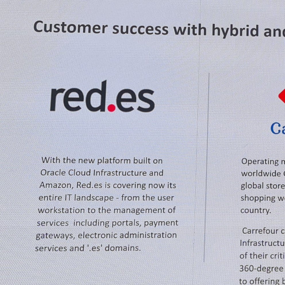 rodriguezhernan's tweet photo. La administración de los dominios punto ES (.es) funciona bajo plataforma Oracle
Borja Gómez, Master Principal Enterprise Technology Architect, @oracle_es
#oracletechsummit https://t.co/p0Hp9CeVYV
