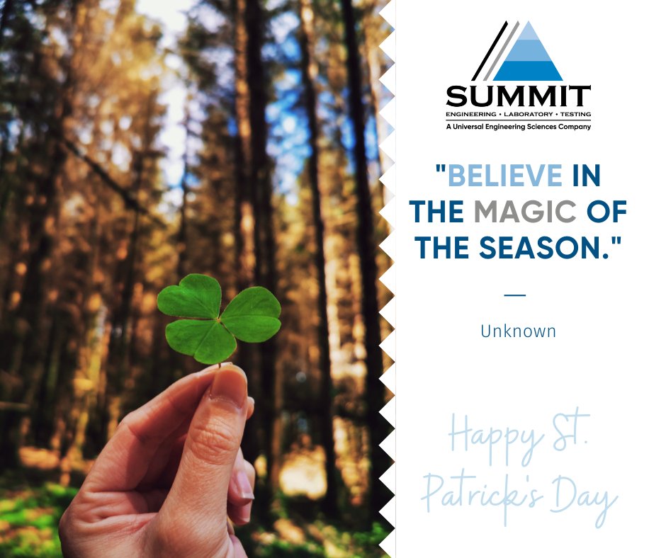Happy St. Patrick’s Day from all of us at SUMMIT! 

#SUMMIT #SUMMITengineer #engineering #UES #GroundedInExcellence #stpattysday #stpatricksday