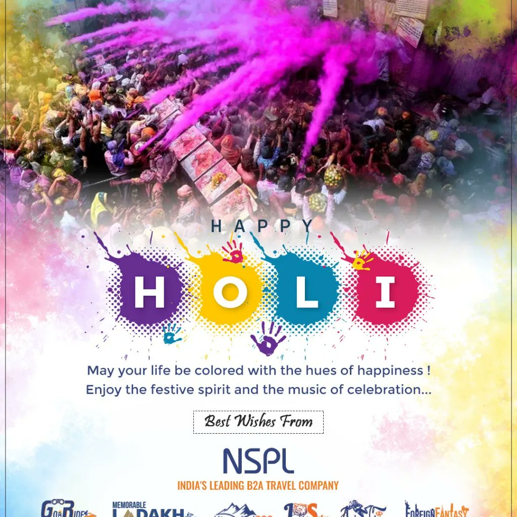 VARUNRSINGH's tweet photo. #Happy #holi #2022 
#NSPL #GoaRide #MemorableLadakh #AndamanClap #Himachalb2b #JungleSafar #ForeignFantasy
#enthusiastic #focused #dedication #hardwork #powerful #indiatourism 
Pure B2B Travel Company https://t.co/52QhThSF1p