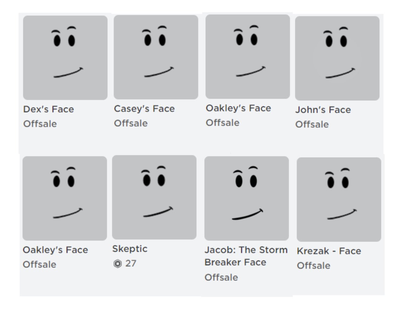 You can get the skeptic face for free if you buy John : r/roblox