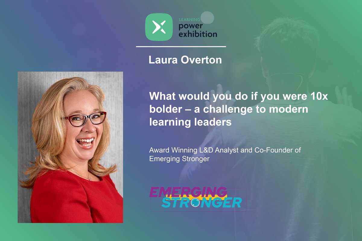 Our latest session is now available on the <a href="/learningpowerx/">Learning Power Exhibition</a> platform. <a href="/lauraoverton/">Laura Overton's Learning Changemakers</a> delivers a fantastic talk, "What would you do if you were 10x bolder". powerexhibitions.com/laura-overton Come and watch Laura's session available 24/7 and free #learning #learninganddevelopment #elearning
