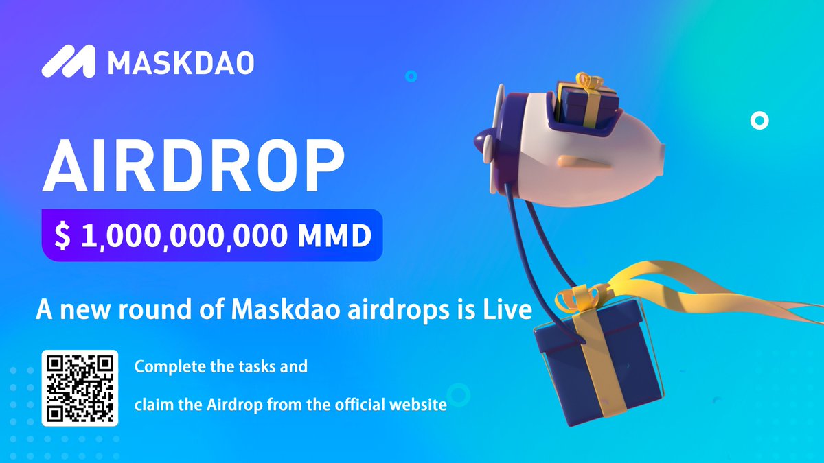 ATTENTION EVERYONE!
Maskdao airdrops continues~ 
Claim your $MMD token by Completing the following simple steps:
✅Follow 
✅ Like &amp; Retweet
✅ Share and Tag 3 friends to join
✅ Join: t.me/maskdaoofficial
Fill the form: forms.gle/h1iEfXB8zT6JKk…
#airdrop #metamask #maskdao