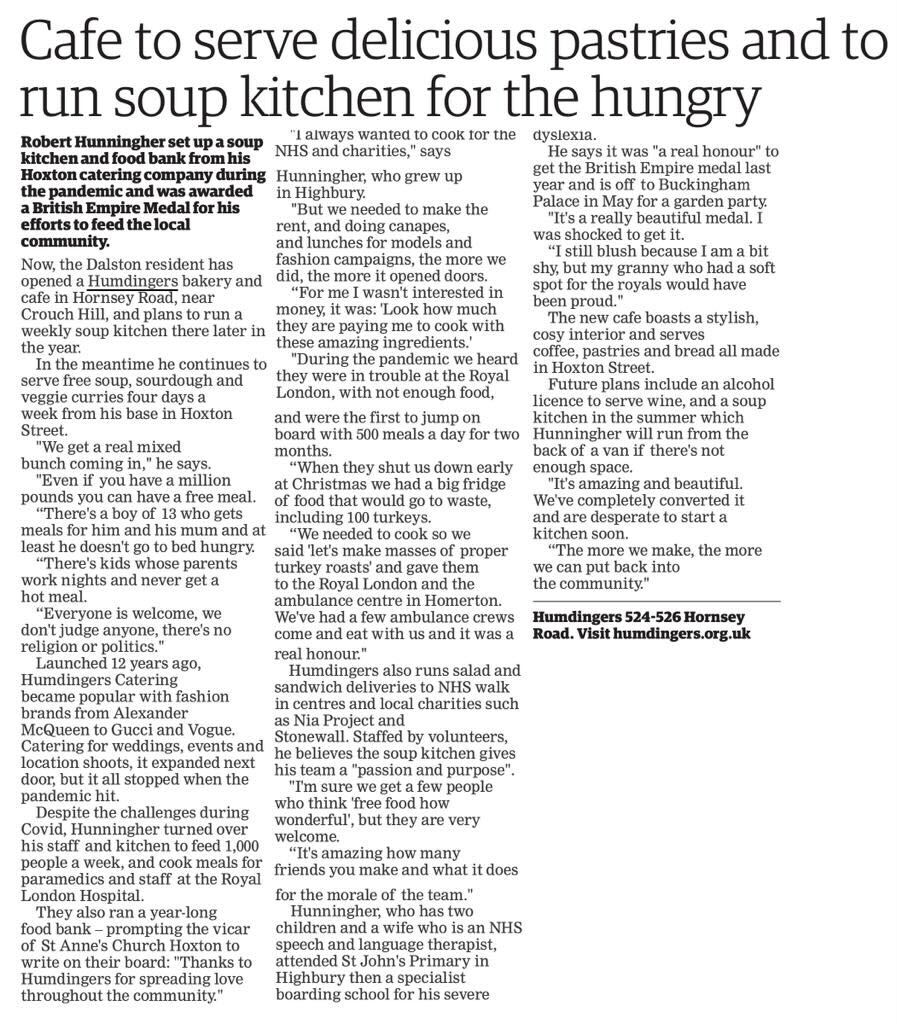 HumdingersFood's tweet image. Thank you so much @HamandHigh for featuring us!🥰

#londonsoupkitchen #endfoodpoverty #humdingerscatering #N1 #hackney #hoxton #humdingers #catering #bakery #soupkitchen #londoncatering #londonevents #eventplanner #eventcatering #londoncafes #hornsey #hornseylondon #crouchend