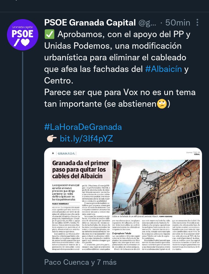 bsagustino's tweet photo. Que #Granada sepa cómo el grupo @granadapsoe intenta desprestigiar a @vox_granada y a mí en particular.

Así hacen política 😥

Esto no te pega @MiguelMadrid74 

Mi abstención queda perfectamente explicada siempre, para posición definitiva del grupo en Pleno. https://t.co/0AH2tfGq9c