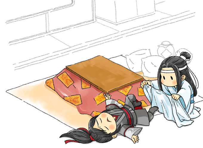 「black hair under kotatsu」 illustration images(Latest)