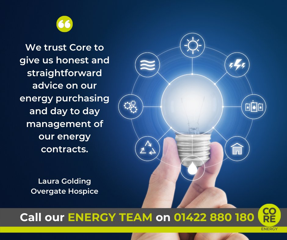 CoreFacility's tweet photo. #ThursdayTestimonial
Thank you to Laura @OvergateHospice for these fantastic words!  Honest and straightforward advice is what you get with Core.  Call our Energy Team on 01422 880 180 to see how we can help you with energy purchasing and management of your #energycontracts. https://t.co/H1J269E7KI