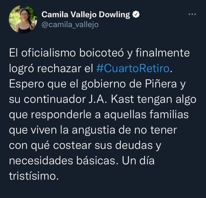 interastian's tweet photo. @gabrielboric @camila_vallejo  una vergüenza como se dieron vuelta la chaqueta. Ya sabemos para donde va todo. Se creen dueños del dinero de la gente y la engañaron apoyando una causa que en el poder no apoyan. Asco, como todo en la política. https://t.co/vSmHi6eKYm