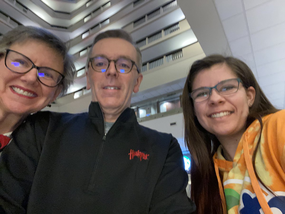 RonnieDGreen's tweet photo. Hanging with freshman trumpeter Megan Kolbe from the @UNLBands in Loo-Ville this morning.  Proud Dad is @UNLincoln Faculty Senate President Steve Kolbe….we are taking good care of the apple of your eye…. https://t.co/dDZfSuAEPG
