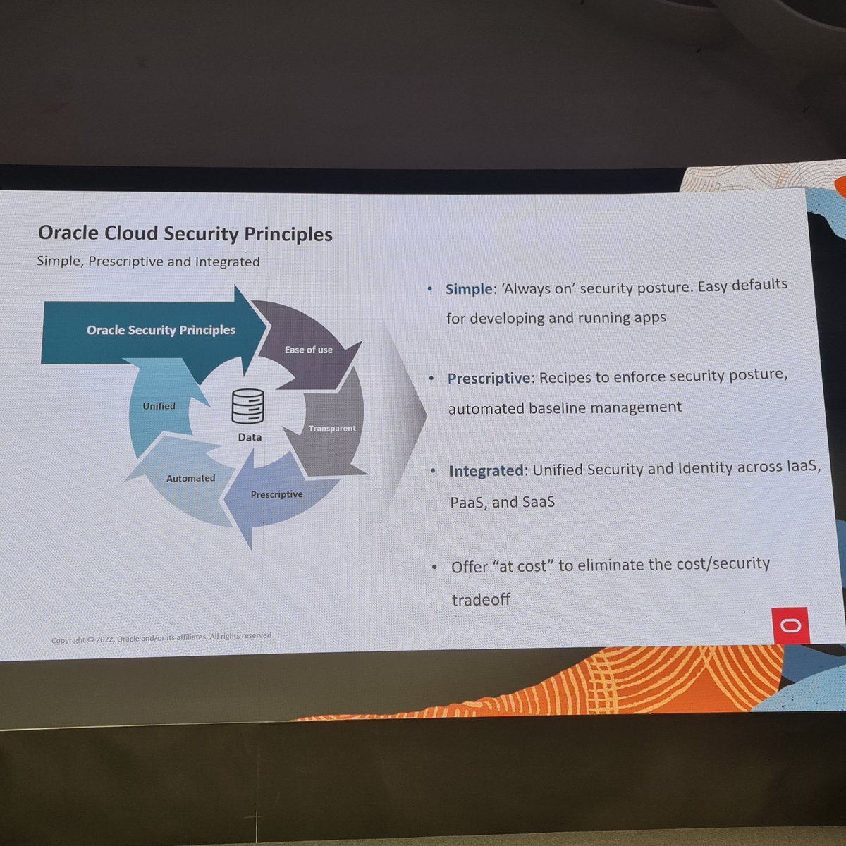 rodriguezhernan's tweet photo. Principios de seguridad #cloud de @Oracle
1. Simplicidad
2. Presceiptivo
3. Integrado
Incluido por defecto sin coste adicional
@felixdbc VP, Licence Programmes and Database, Oracle EMEA
#oracletechsummit @oracle_es https://t.co/xDsRd68FWu