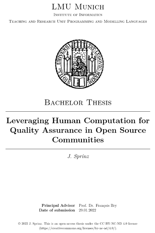 UBports's tweet image. For more on the background of #HumanComputation and #QualityAssurance, check out the thesis published by @LMU_Muenchen #OpenAccess: doi.org/10.5282/ubm/ep…