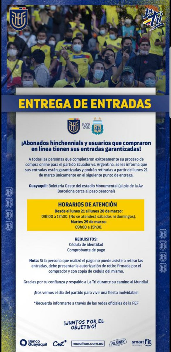 wpoveda82's tweet photo. Entregs tickets Hinchennials (abonados) https://t.co/K2kLU3dDdD