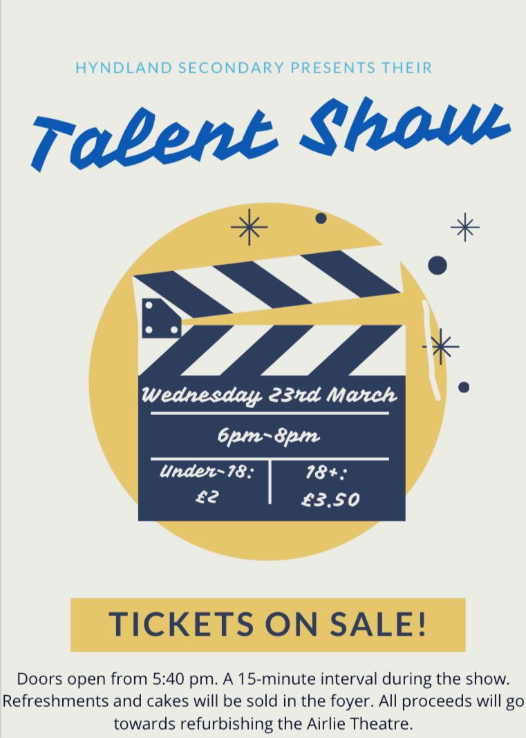 HSScaptains22's tweet photo. We’re pleased to announce the school talent show, which will be held in the Airlie theatre on March 23 at 6pm.

Parents and family are invited to watch the school’s impressive array of talent - tickets will be sold in classes over the next few days! See poster for more info. 🎭🎤 https://t.co/5Oa1vQiPOn