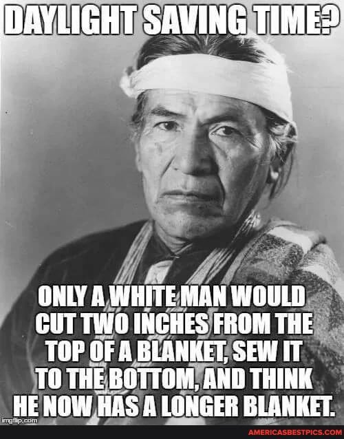 navahochick56's tweet photo. @VinceSchilling π€ποΈποΈβππ»us NDNs run on our own time!! #ndntime #DaylightSavingTime ish??β³ https://t.co/xgv4Umtt9C