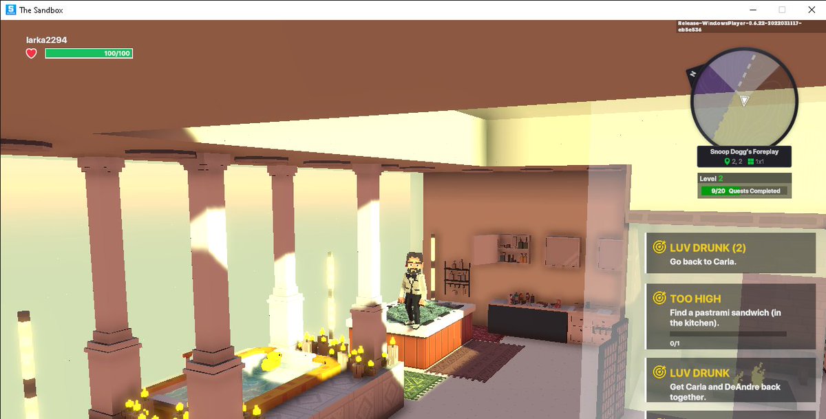 riyanto2294's tweet photo. @TheSandboxGame I just participated in the daily #SandboxAlphaS2Contest for a chance to earn up to 1,000 $SAND! Starting March 16 - Take a money bath in Snoop Dogg Mansion. Check out my screenshot below!
👇 #SandboxAlphaS2 https://t.co/G8E1Zi0v6M