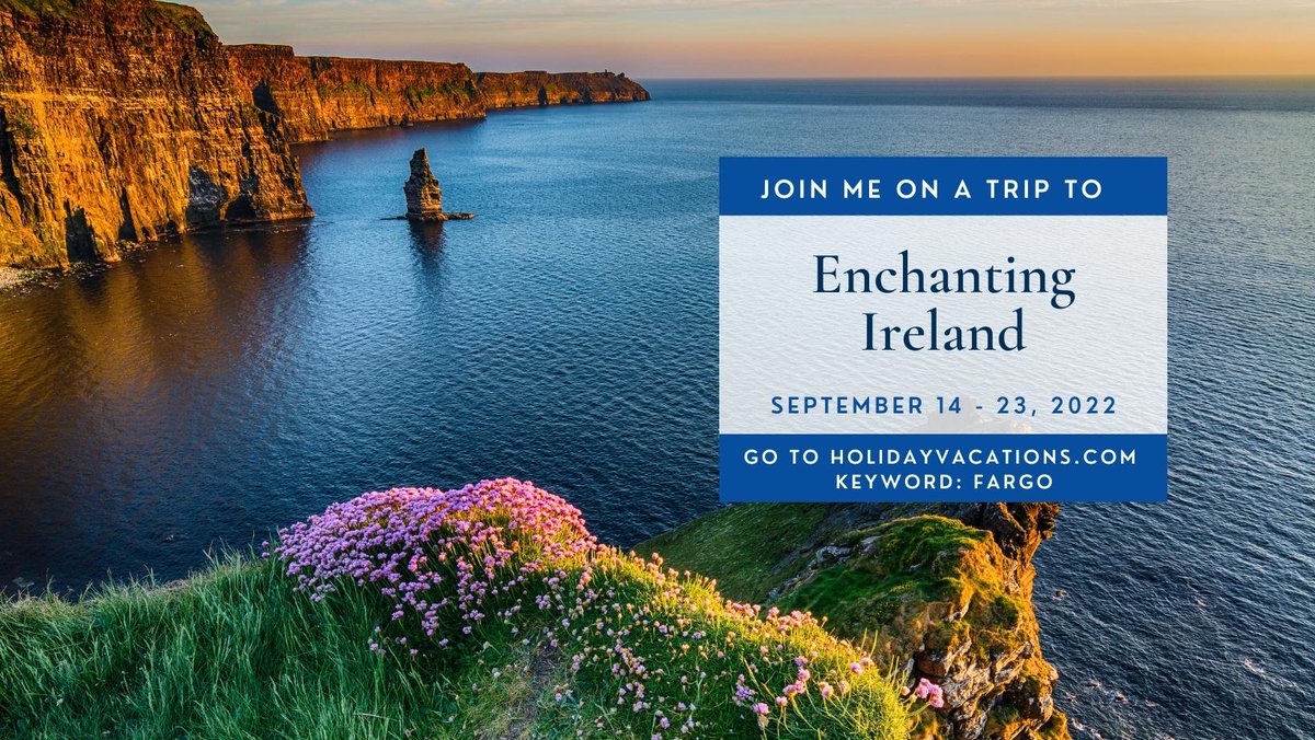 ***FUN ANNOUNCEMENT***

I can't think of a better day to tell you that <a href="/WDAYnews/">WDAY TV News</a> is teaming up with Holiday Vacations for a trip to Ireland! 

Click on the link if you're interested in joining me! 

holidayvacations.com/media-tours/en…

More info on TV and online soon! 

Until then, Sláinte!