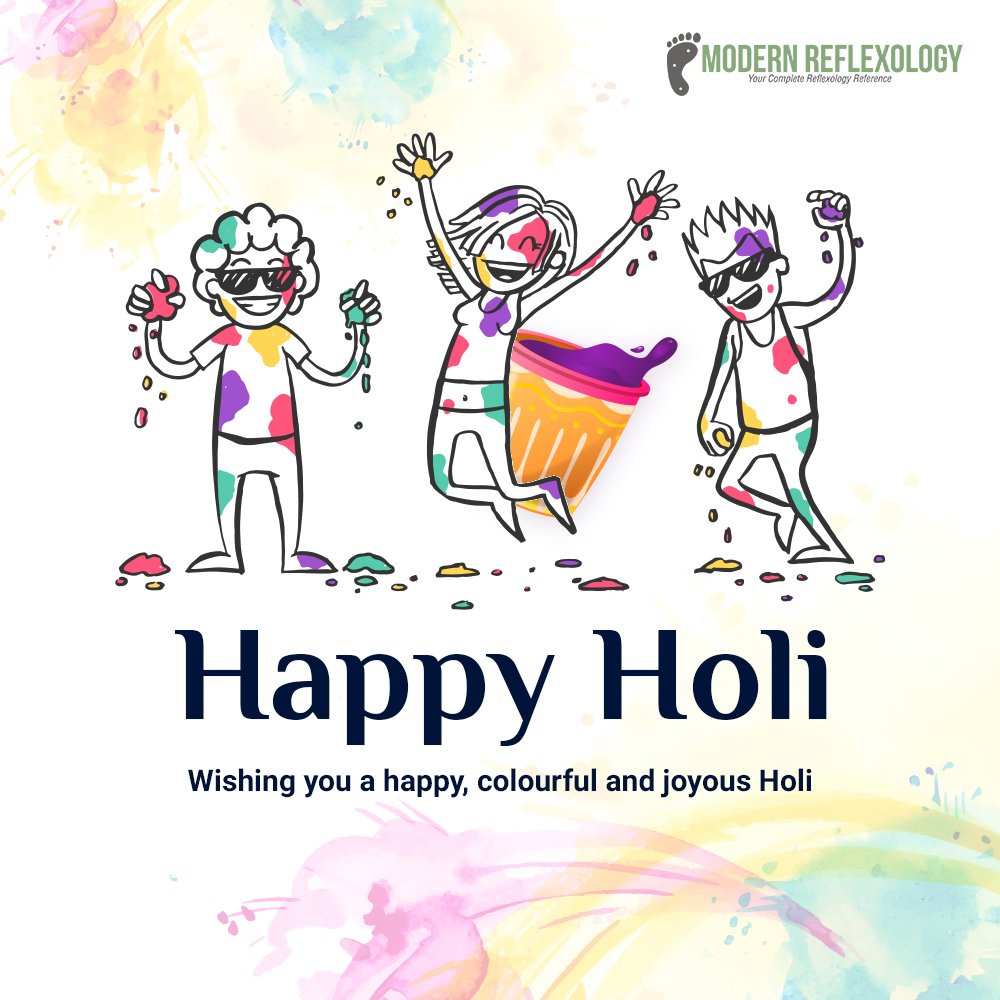 modreflexology's tweet photo. Let the joy of colorful festival uplift your moods and spirits! Happy Holi! 

#Modernreflexology #Holi #festivalofcolours #staysafe #stayhealthy https://t.co/j2EDt30RYS