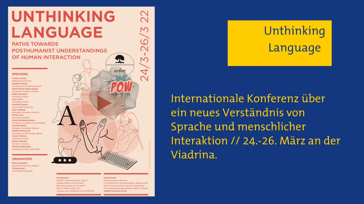 viadrina's tweet photo. Unthinking language: Wie verändert sich Kommunikation in Zeiten von Künstlicher Intelligenz und #Globalisierung? Internationale Konferenz vom 24.-26. März an der @ viadrina.@britta_schnei @uni_greifswald #KI https://t.co/OwQgUSu1Hj https://t.co/9gdGTDWi1q