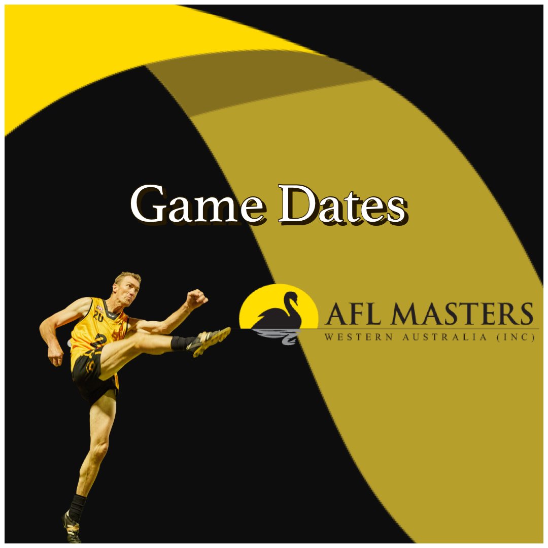 afl_MastersWA's tweet photo. ▪️10 wk season
🔹Rnd 1 -1 May
🔹Rnd 2 -15 May 
🔹Rnd 3 -29 May 
🔹Rnd 4 -12 June 
🔹Rnd 5 -26 June 
🔹Rnd 6 -10 July
🔹Rnd 7 -24 July
🔹Rnd 8 -7 August
🔹Rnd 9 -21 August 
🔹Rnd10 -11 Sept

🔷June Long Weekend 
 4th June Busselton Carnival
🔷Perth Country Carnival 
27th August https://t.co/qZ8Z65hwdj