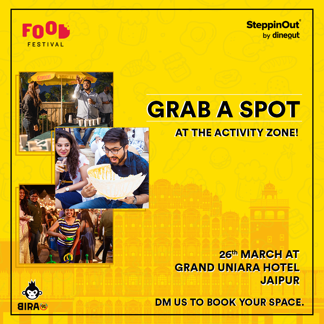 ScenesonSwiggy's tweet photo. Move on from online to brick-and-mortar! Snag a spot at the activity zone at our Food Festival. DM us to book your space.

26th March
📍 Grand Uniara Hotel Jaipur
🎟️ Link in bio

#steppinout #steppinoutjaipur #foodfestival #activityzone https://t.co/79zZ6fU7f3