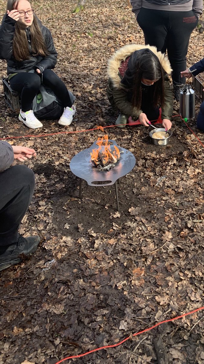 Science_HCross's tweet photo. This is what you call multitasking Mrs Constable !! It was so nice to be back at Forest School with a new bunch of our lovely young people #forestschool https://t.co/EzRqD0Fvqm