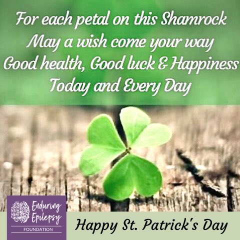 EndureEpilepsy's tweet photo. Wishing everyone #goodhealth, #goodluck 🍀 &amp; happiness 🌈 today and every day 

#StPaddysDayWishes #HappyStPatricksDay #IrishProverb #LuckoftheIrish https://t.co/BPVncQTW5F