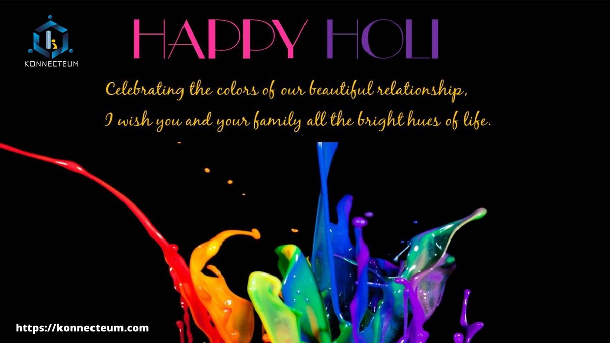 konnecteum's tweet photo. Wishing you health, prosperity, and blessings from the gods. May you be as colorful as the festival itself. Happy Holi 2022...!!!
#happiness #holifestival  #kyros #konnecteum https://t.co/KXdoeWkZ6D