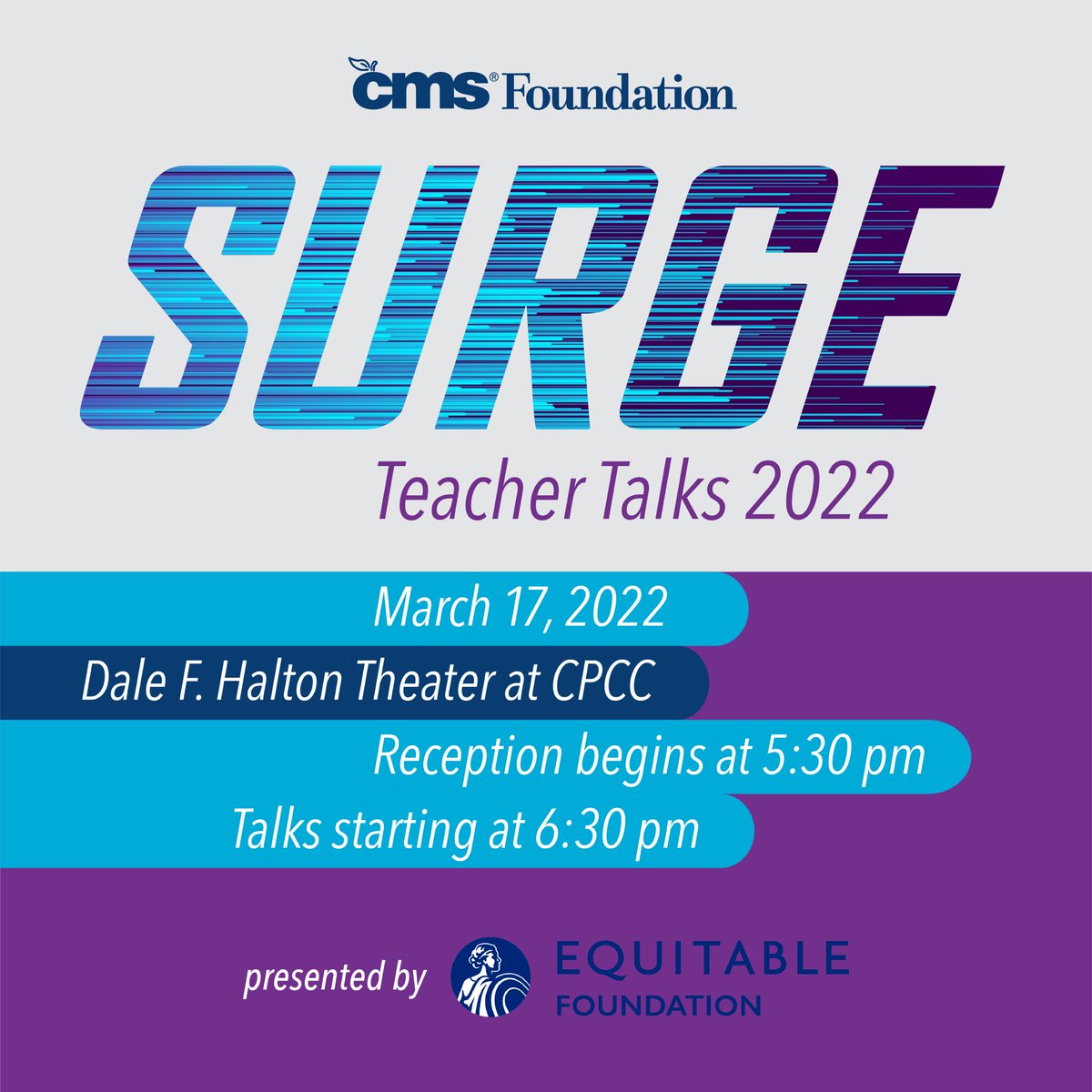 Today's the day! Teacher Talks 2022 is TONIGHT 😄

Hope to see you at Halton Theater for an incredible experience! (+$25 gift cards for the first 300 <a href="/CharMeckSchools/">Charlotte-Mecklenburg Schools</a> registered staff members who check-in 😉)

🎟️🎟️: cms-foundation.org/TeacherTalks20…
