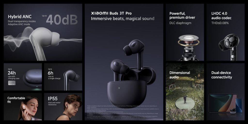 💥Introducing the New #Xiaomi Buds 3T Pro!🎧
>> 40dB hybrid active noise cancellation
>> Supports Wireless Charging 
>> Premium Sound Quality

#XiaomiBuds3TPro