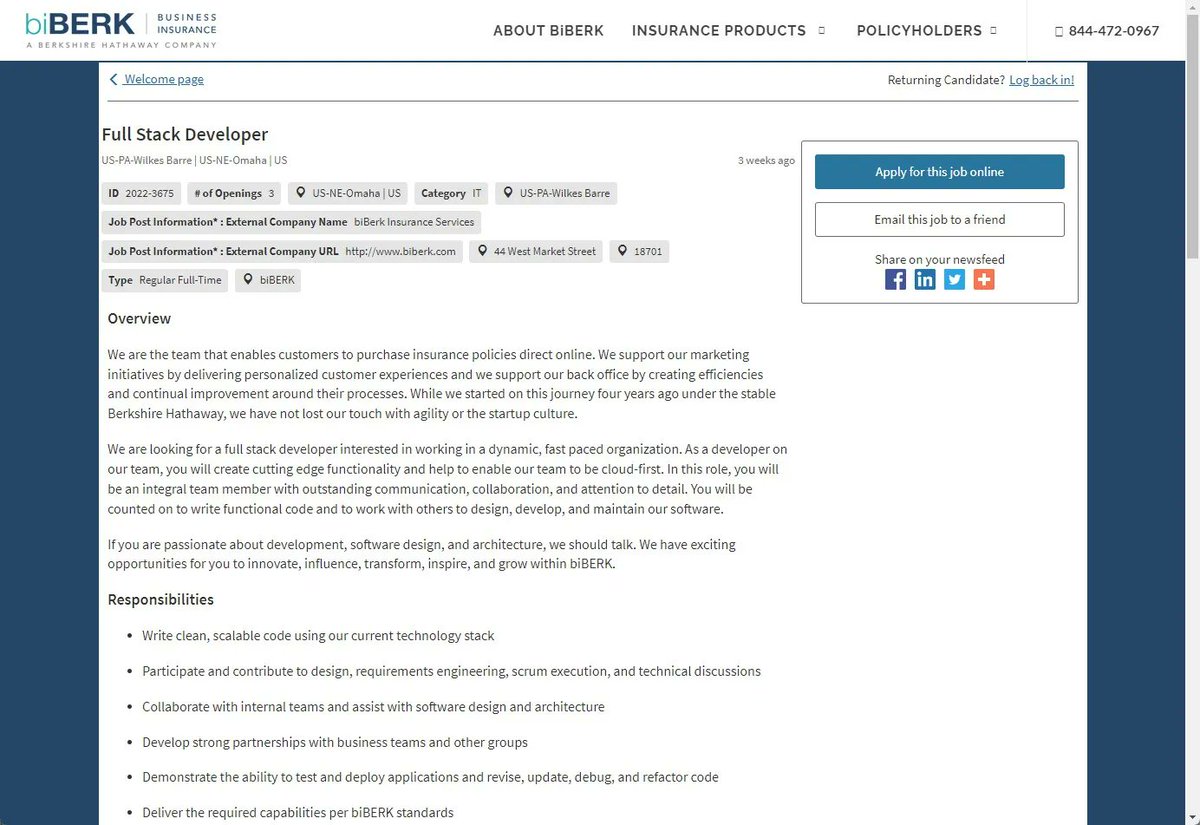 jgaylord's tweet image. biBERK is hiring Full Stack Developers. Enjoy the flexibility of working in the office or remote. For more details, visit jasong.us/3MUs0BL
#fullstack #fullstackdevelopers #fullstackdevs #fullstackjobs #developerjobs #devjobs #dotnetjobs #dotnet #angularjobs #angular #jobs