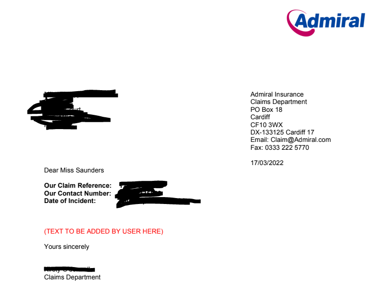 PJ_37's tweet photo. @AdmiralGroup Not sure this counts as the promised update on my claim Admiral?? But sure, I'll sit on hold for another hour and try and get through to someone for a real update rather than this which you seem to think is good enough https://t.co/2R8PYcrvbV