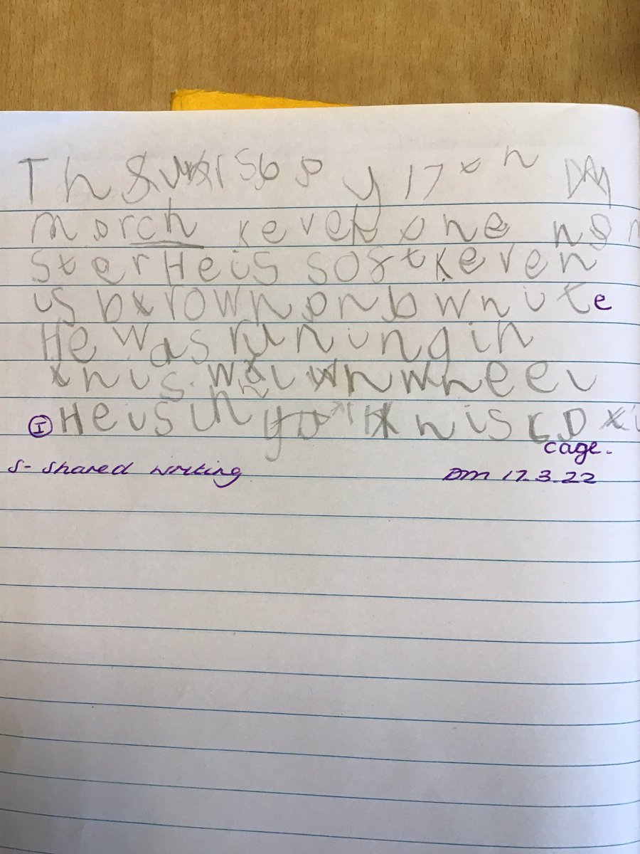 CharterYr1's tweet photo. Writing about Kevin the hamster #charterenglish 🐹 #capitalletters #fullstops #fingerspaces ⭐️ https://t.co/CAXVL8iqKe