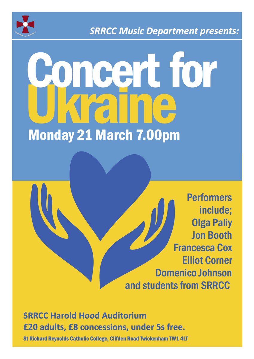 Please join our wonderful music department  <a href="/StRRCCollege/">St Richard Reynolds</a> for this very special event

Book tickets and/or donate here bit.ly/SRRConcertforU…
