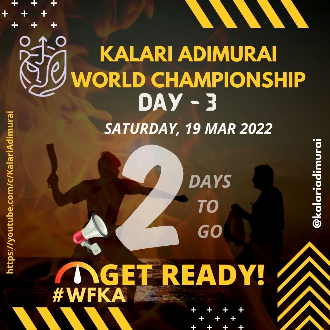 KalariAdimurai's tweet photo. Train like an Athlete 🏃🏻‍♂️,
Eat like a Nutritionist 🌾,
Sleep like a Baby 👶🏻,
Win like a Champion 🏋🏻.

#WFKA World Championship 2021 - Day 3 in just 2 more days.

We are excited, are you?
Meet you on 19 March 2022!

#kalariadimurai #chennai #martialarts #silambam #TamilNadu https://t.co/9k1iShmzMQ