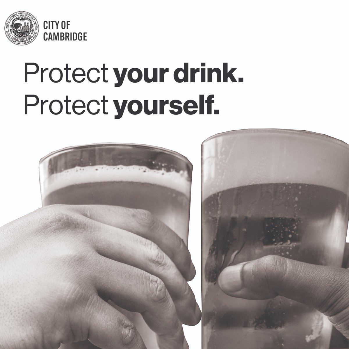 CambridgePolice's tweet photo. There have been confirmed cases of drink spiking - putting alcohol or drugs into someone's drink without their knowledge or permission - in the region. While #CambMA has not had any confirmed cases at this time, the City is running an educational campaign with local businesses. https://t.co/g4M5hH7cgc