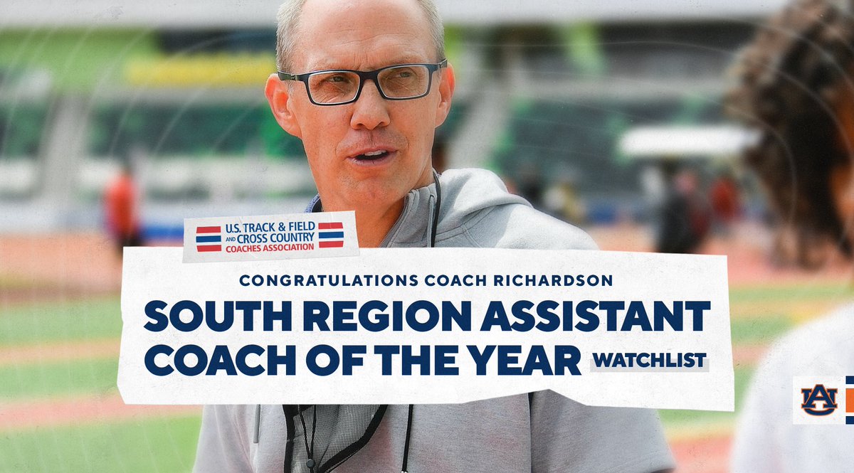 AuburnTFXC's tweet photo. There is no one more deserving!

Congrats to @aucoachscott for being named to the watch list for USTFCCCA South Region Assistant Coach of the Year! 😄👊

#WarEagle https://t.co/lFqhFkW5Hr