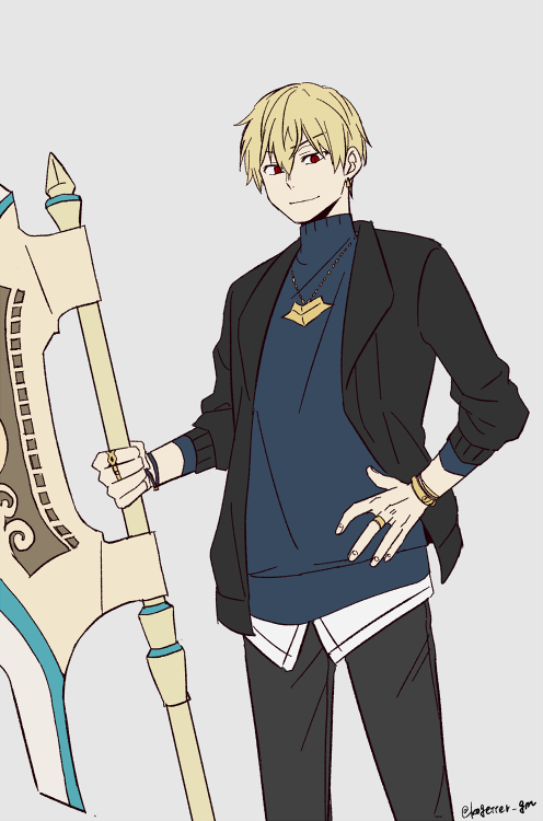 ギルガメッシュ(Fate) 「あの服で武器持たせたかっただけ 」|コゲのイラスト