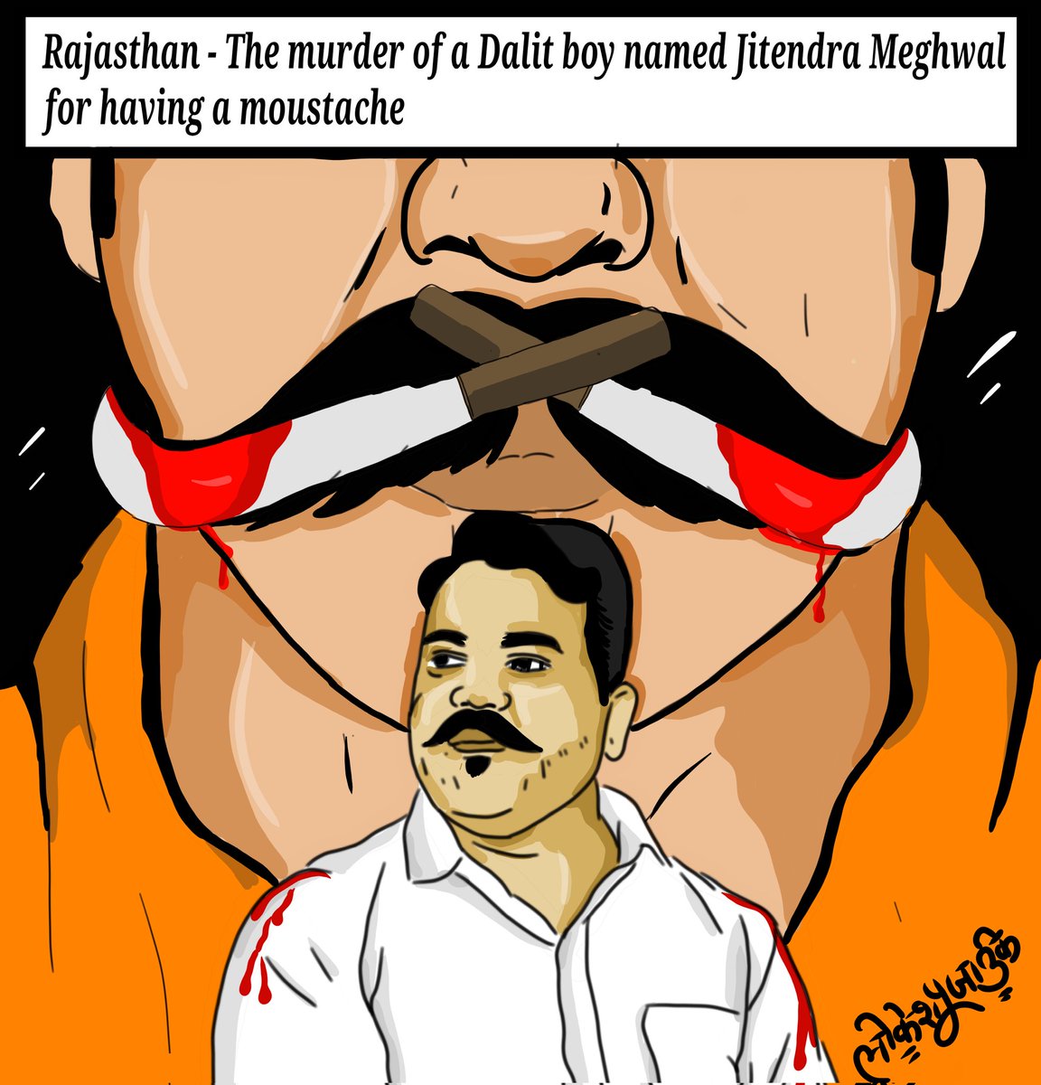 Khushi_Ambedkar's tweet photo. Jitendrapal was killed because his mustache was big, do they not have the right to have a big mustache?

When will those who mourn Kashmir files now get justice for this brother?
#JusticeForJitendraMeghwal https://t.co/GxH8SGFVKt