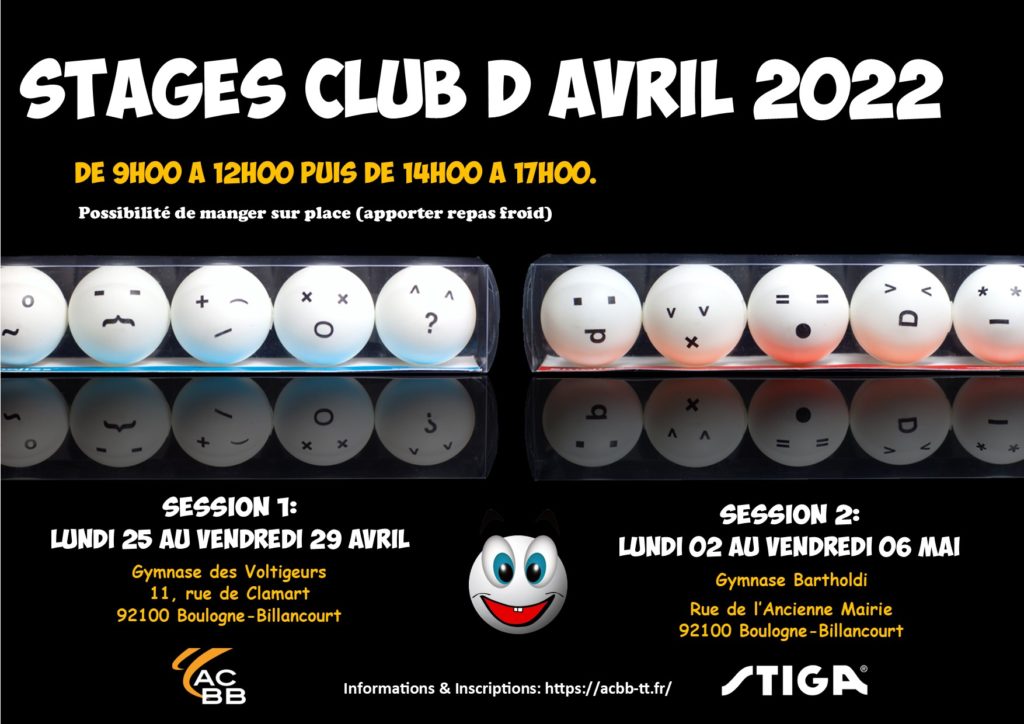 Stages de Pâques - acbb-tt.fr/stages-de-paqu…