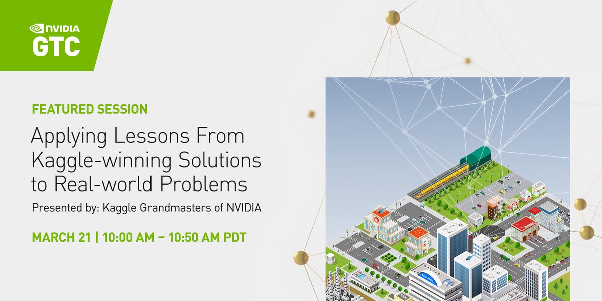 Have you ever wondered what happens to Kaggle winning solutions after the competitions? Join us at #GTC and find out how Kaggle Grandmasters of NVIDIA (KGMON) team reuses their competition-winning models and techniques for real-world problems:nvda.ws/3qaxmPA #GTC22