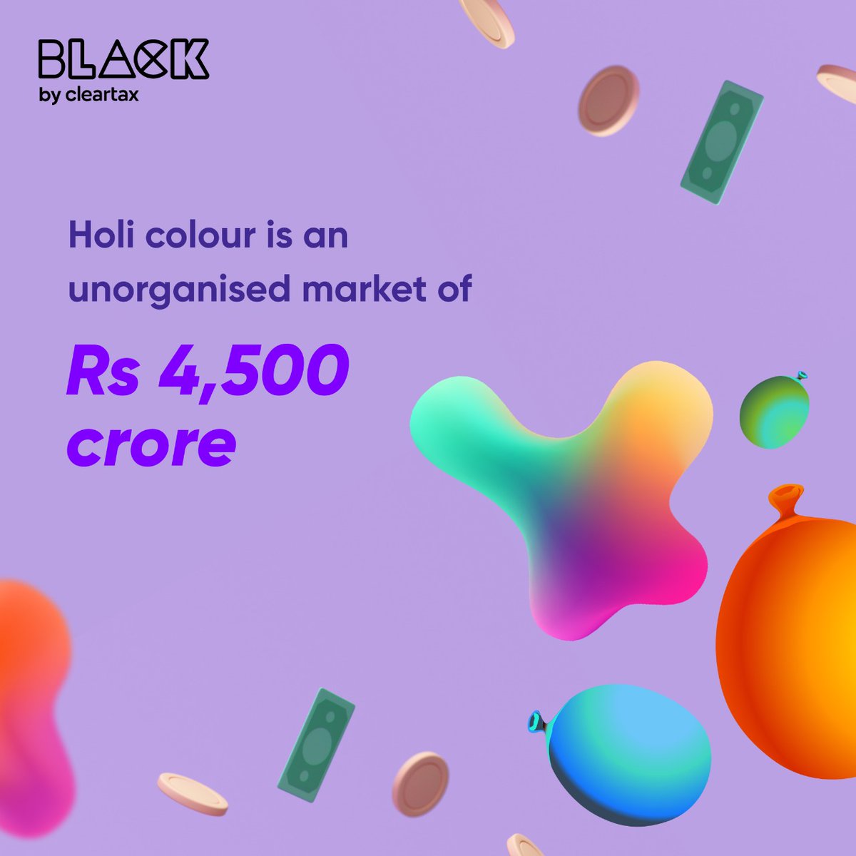 BlackbyCleartax's tweet photo. This Holi, we present to you a BTS snapshot of the colour and water toy gun industry that puts the happy in Holi. 

#HappyHoli #blackbycleartax #BLACKapp https://t.co/cUmQnDntke