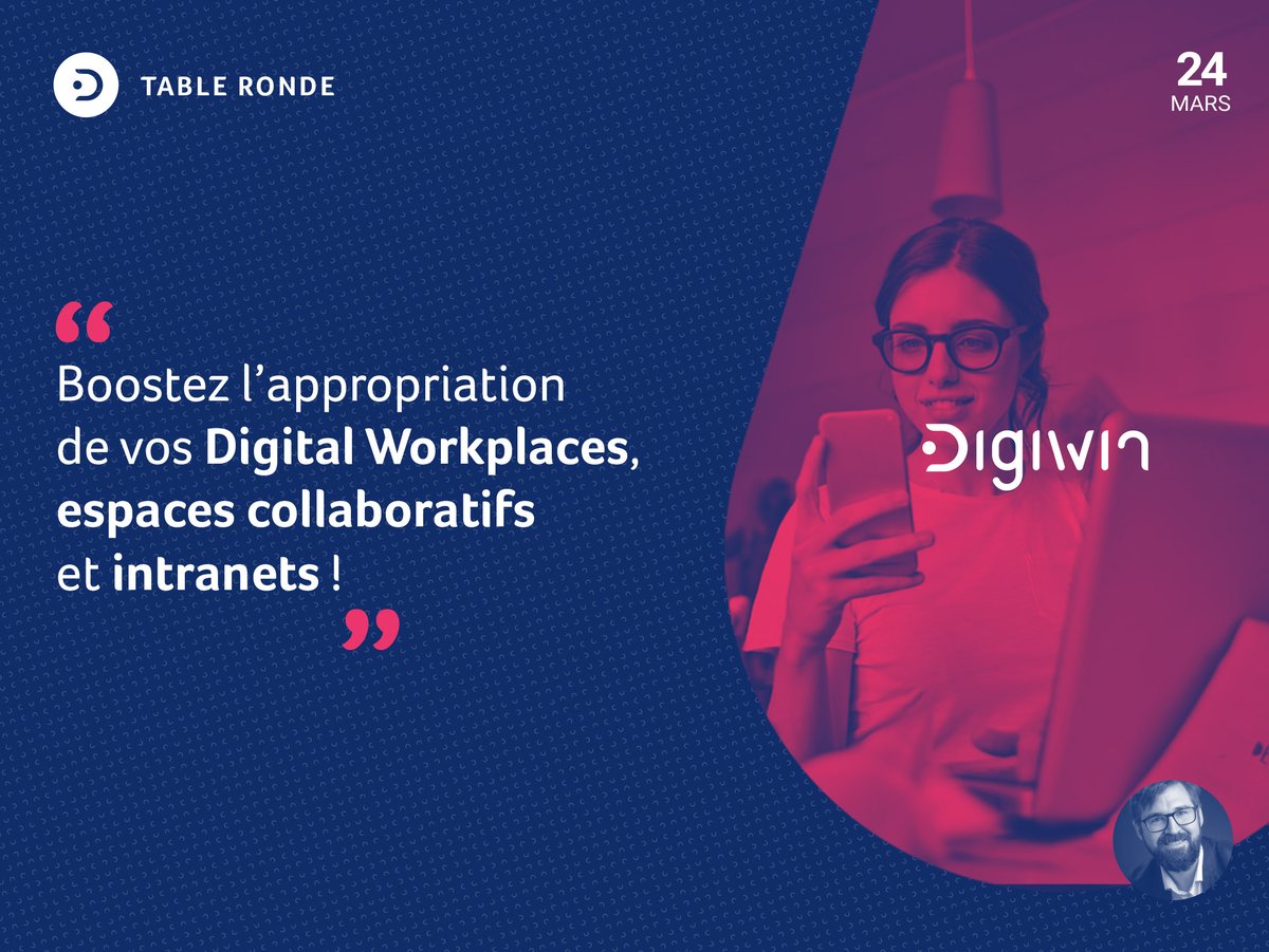 #Event
J-7, Digiwin participe à une seconde #TableRonde sur l'adoption des #plateformes et outils #collaboratifs !

Pour y participer, n'oubliez pas de vous inscrire 📝  salon-intranet.com/info_event/624…

Notre programme entier 👉 lnkd.in/dnm9b8WN
📍 RDV sur notre stand #B51
