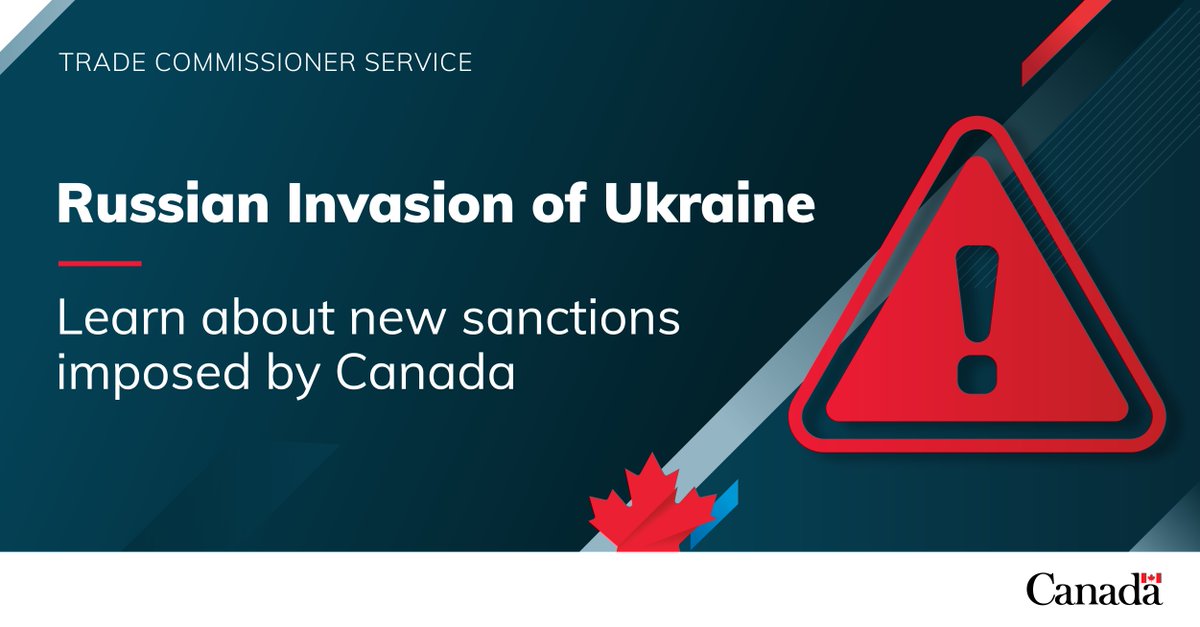 TCS_SDC's tweet photo. Do you do business in #Ukraine, #Russia or Belarus?
Get the latest information on new #sanctions imposed by Canada in response to the Russian invasion, and how they might apply to your activities: https://t.co/HKpIhvgqZQ https://t.co/PpnMGe2HaV