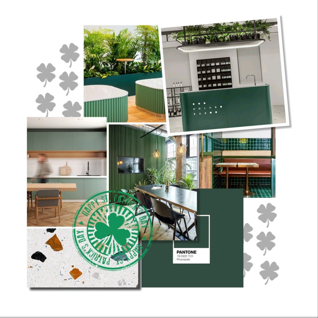 CateringDesignG's tweet photo. Happy ST PATRICK'S DAY! Wishing our Irish friends and colleagues across the hospitality and catering design industry a great day 🍀🍀
#stpatricksday #stpatricksday2022 #allthingsgreen #interiordesign #cateringdesign #hospitalitydesign #transformingspaces #moodboard https://t.co/ZDEeCIbakP